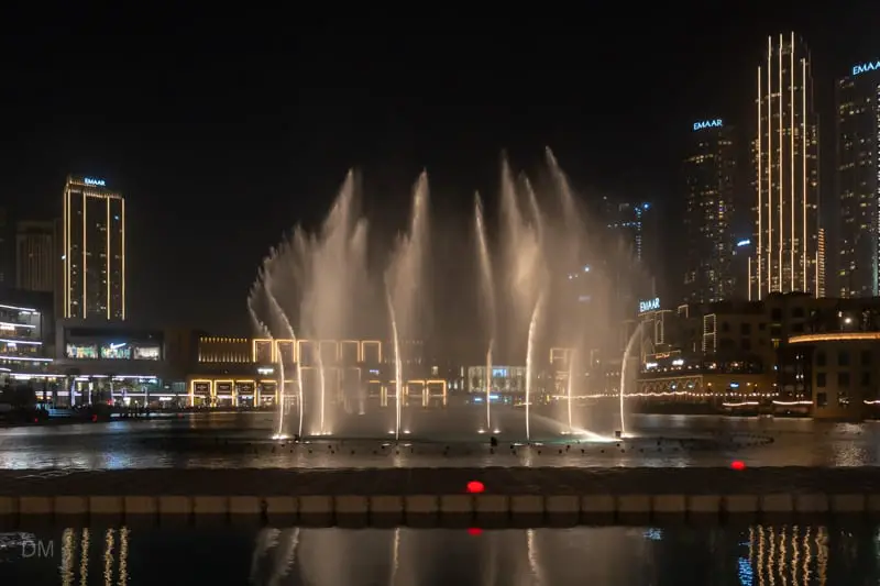 Dubai Fountain viewed from Burj Park