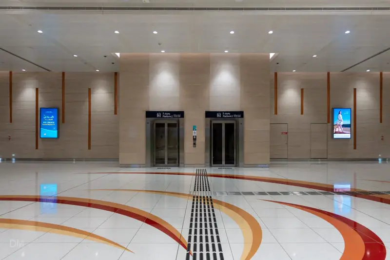 Lifts to platform at Jumeirah Golf Estates Metro Station