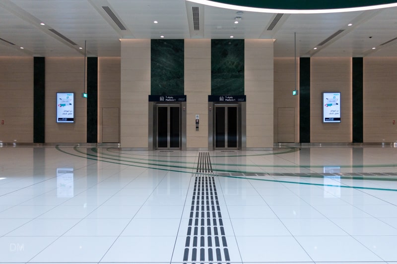 Lifts to platform at Dubai Investment Park Metro Station
