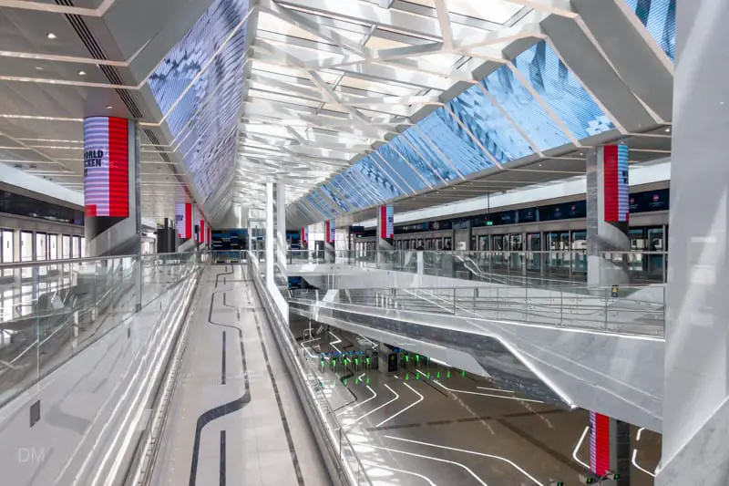 Platforms and walkways at Expo 2020 Metro Station