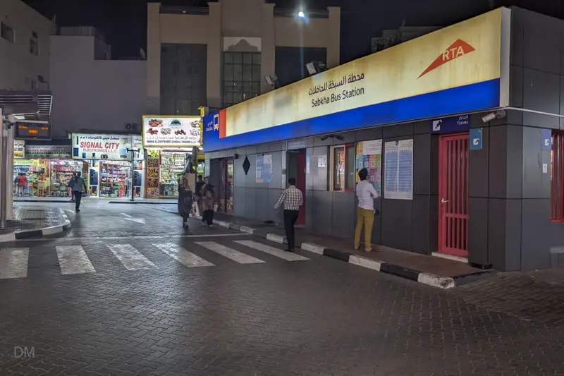 Ticket office at Sabkha Bus Station in Dubai