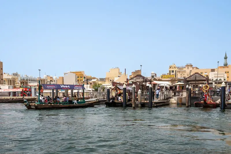 View of Deira Old Souk Abra Station from the Dubai Creek