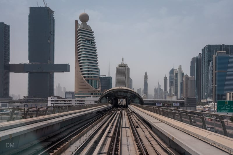 View of Dubai Metro Red Line and Max Metro Station