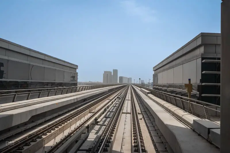 View of Dubai Metro Red Line from Danube Metro Station