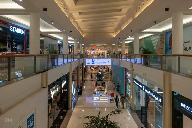 Interior view of shops at BurJuman shopping mall in Dubai