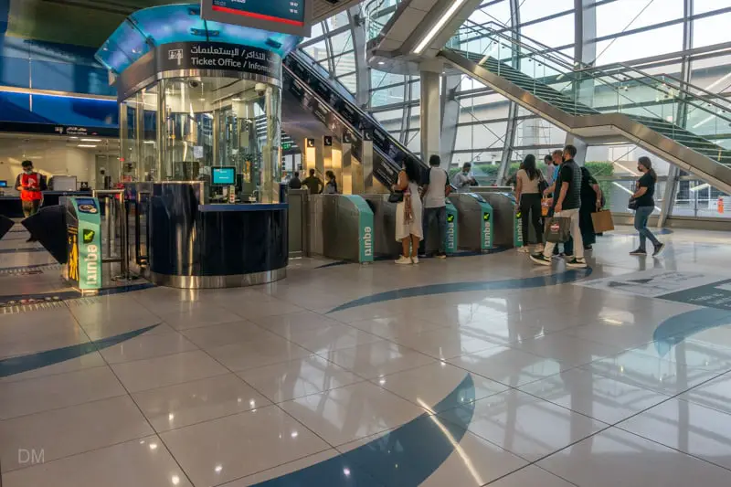 Ticket barrier at World Trade Centre Metro Station, Dubai