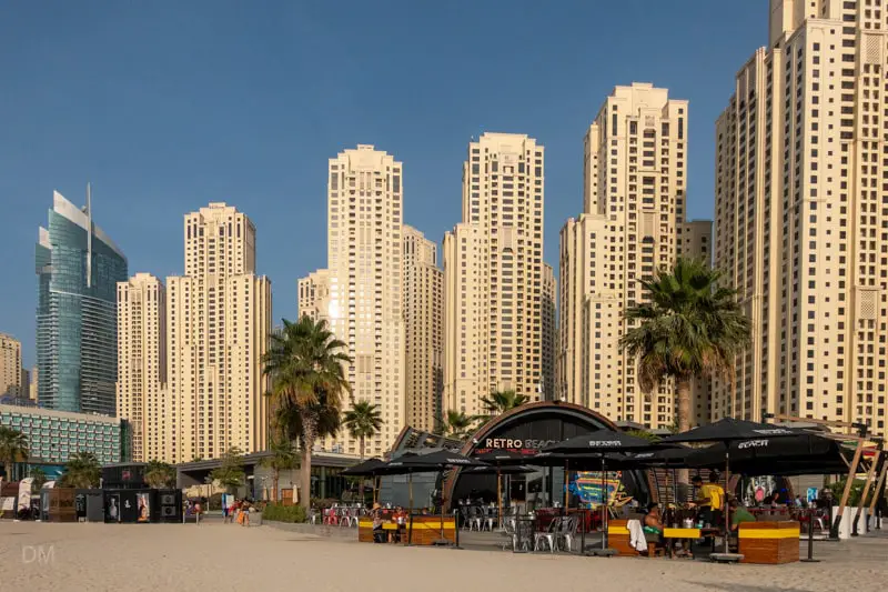 View of the towers of Jumeirah Beach Residence (JBR) from The Beach