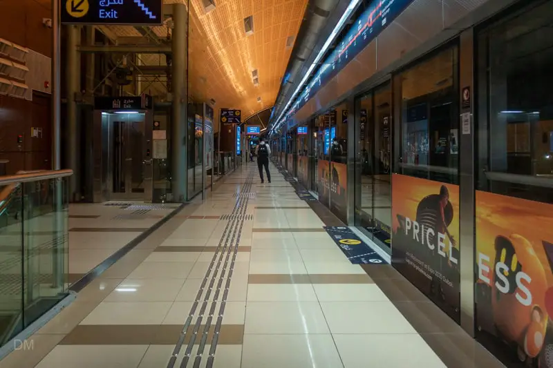 Platform at Equiti Metro Station, Dubai