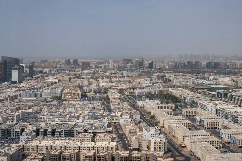 View of Bur Dubai and Deira from the Dubai Frame