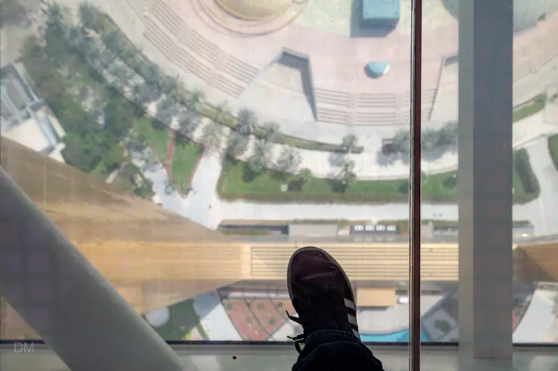 Glazed floor of the Sky Deck at the Dubai Frame