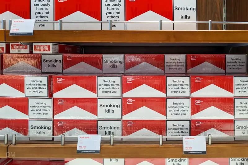 Malboro cigarettes at Dubai Duty Free