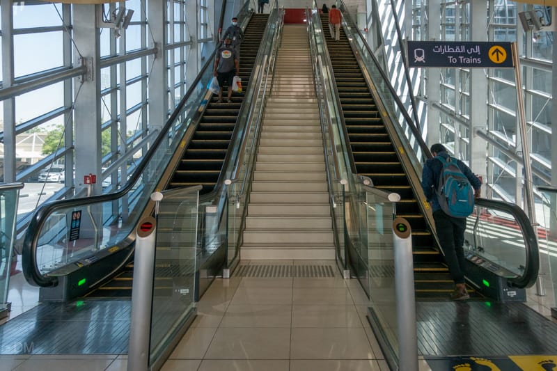 Escalators and stairs at Stadium Metro Station