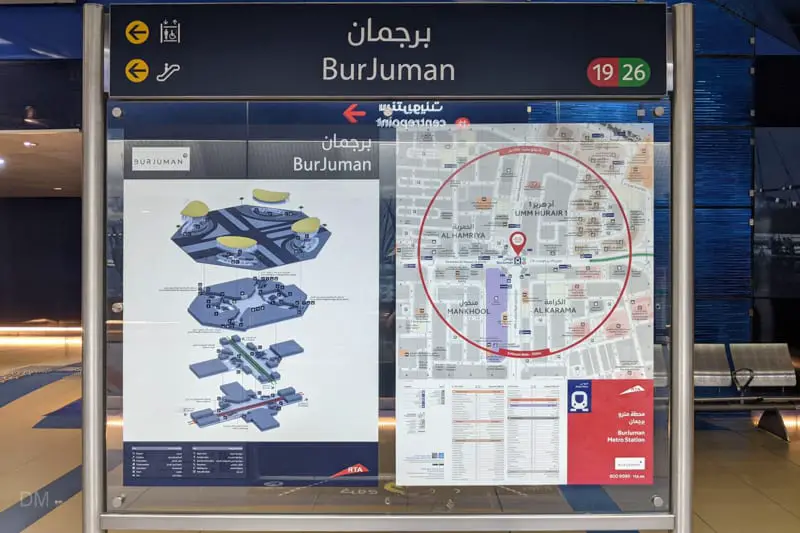 Local area map at BurJuman Metro Station