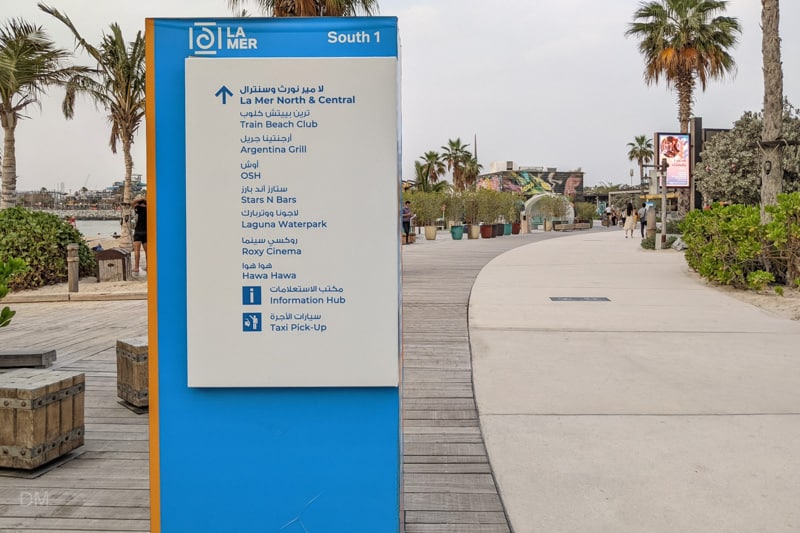 Information sign at La Mer