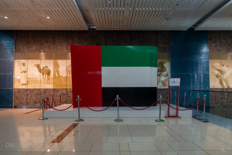 UAE flag display at Union Metro Station, Dubai
