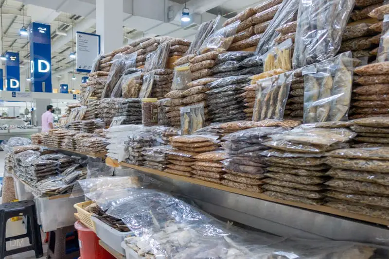 Packages of dried fish