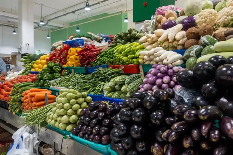 Vegetable stall at Waterfront Market, Dubai