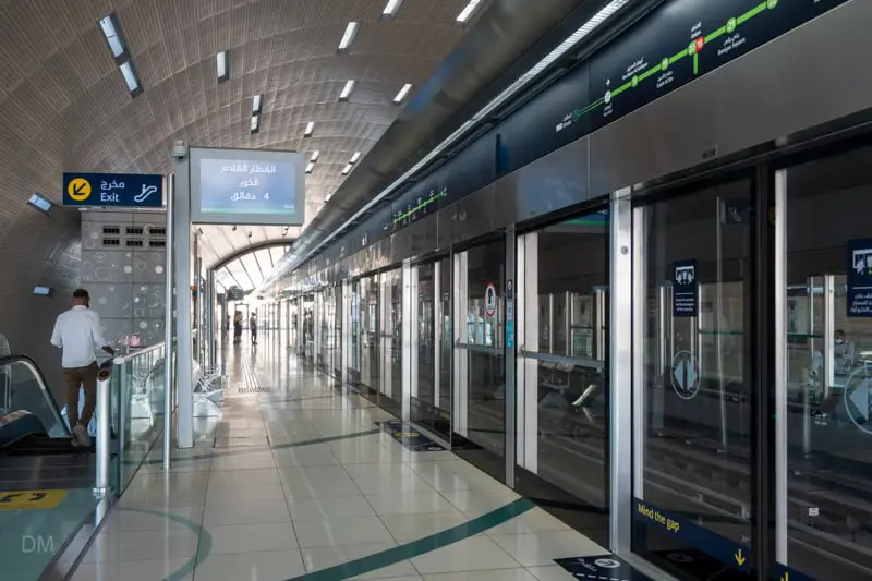 Platform at Abu Hail Metro Station, Dubai